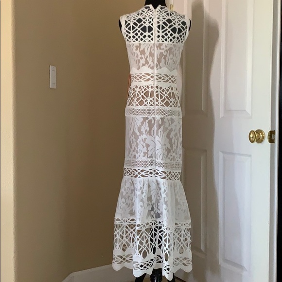ML Monique Lhuillier Arabella Floral Lace Dress 4 - Picture 5 of 16